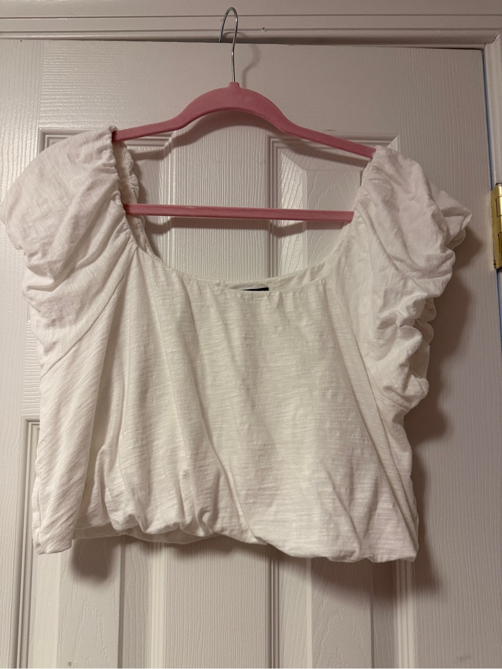Lulus White Puff Sleeve Crop Top